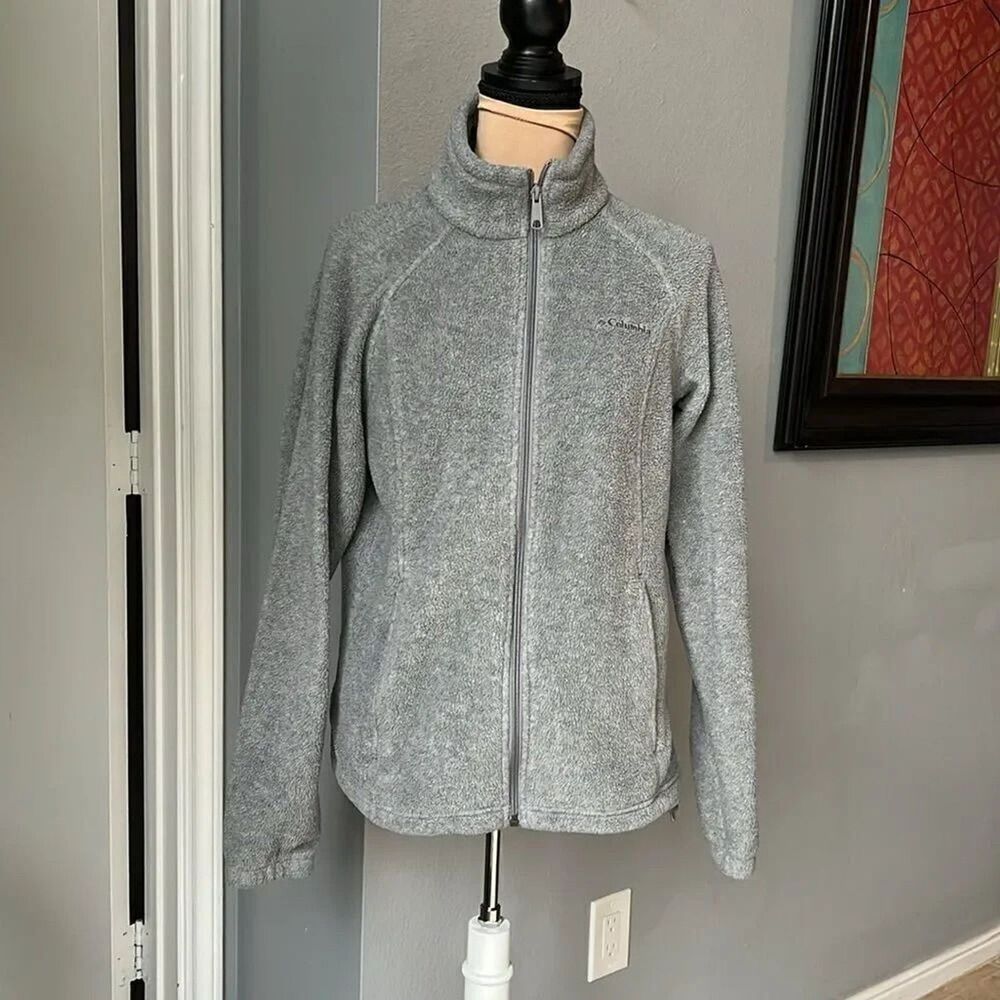 Columbia Gray Benton Zip Up Fleece Size Med